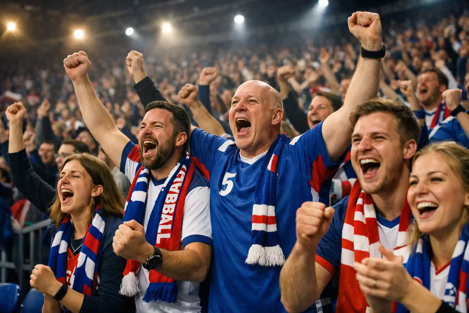 Handball-Fans jubeln während eines Bundesliga-Spiels