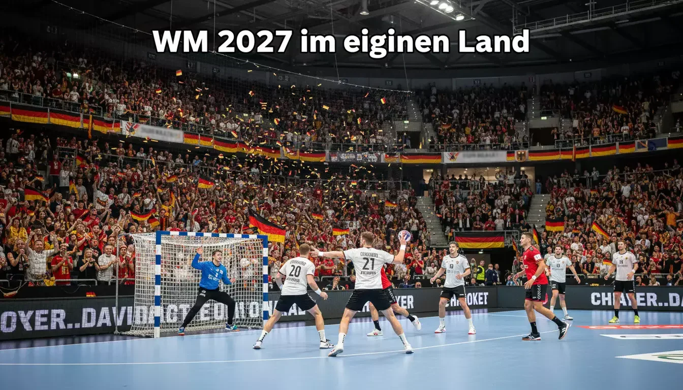 Ausverkaufte Arena bei der Handball-Weltmeisterschaft mit Deutschland-Fans
